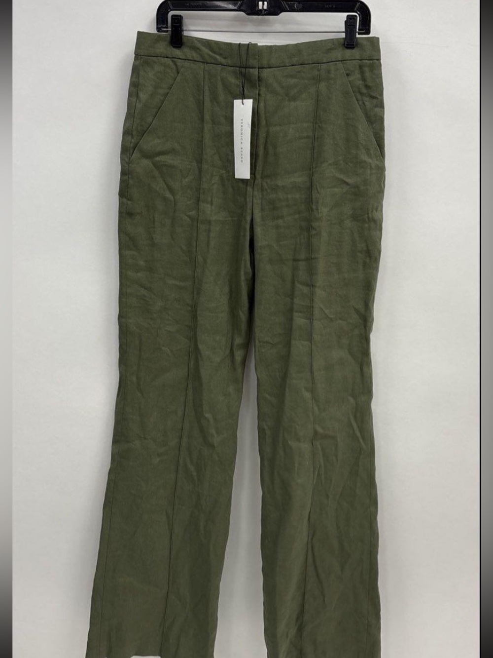 Veronica Bear Olive Green High-Rise Straight-Leg Pants